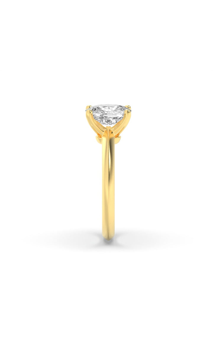 2CTW Elongated Cushion Shaped Lab Grown Diamond (F/VS) Knife Edge Shank Solitaire Engagement Ring in 14K Gold