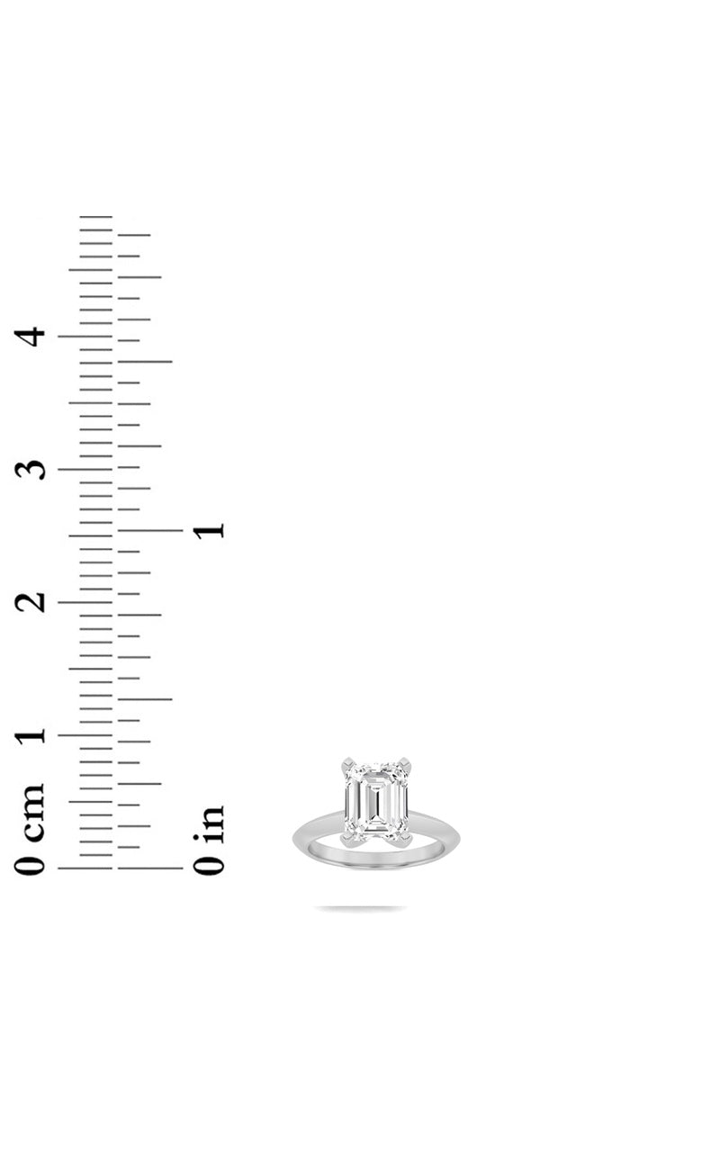 1.5CTW Emerald Shaped Lab Grown Diamond (F/VS) Knife Edge Shank Solitaire Engagement Ring in 14K Gold