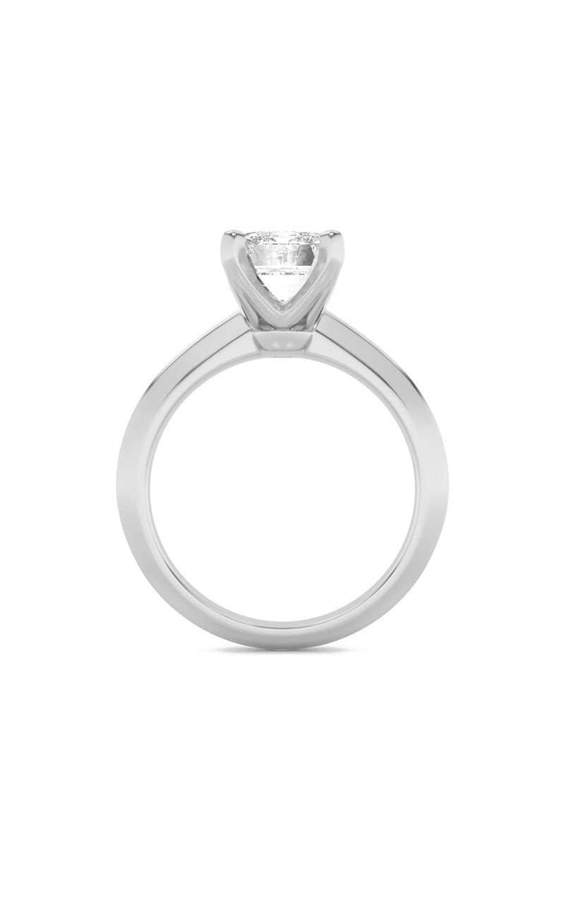 2CTW Emerald Shaped Lab Grown Diamond (F/VS) Knife Edge Shank Solitaire Engagement Ring in 14K Gold