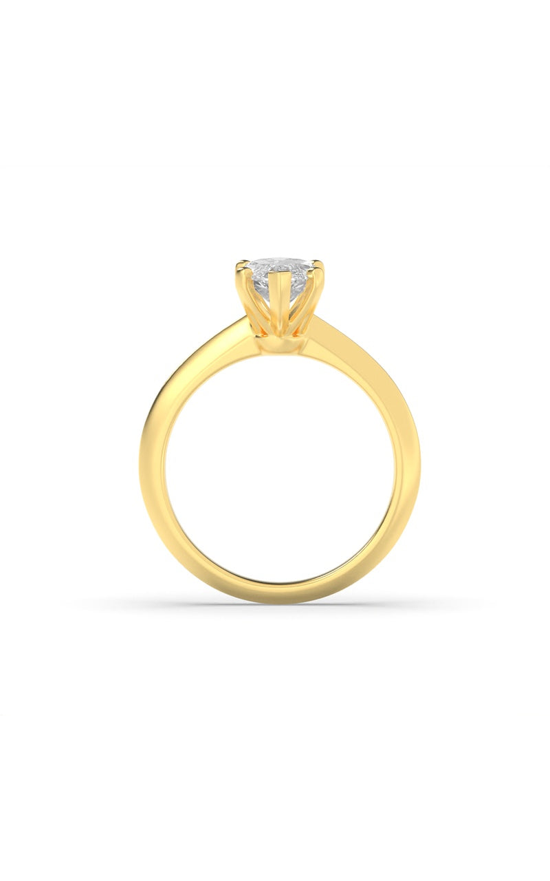 1CTW Marquise Shaped Lab Grown Diamond (F/VS) Knife Edge Shank Solitaire Engagement Ring in 14K Gold