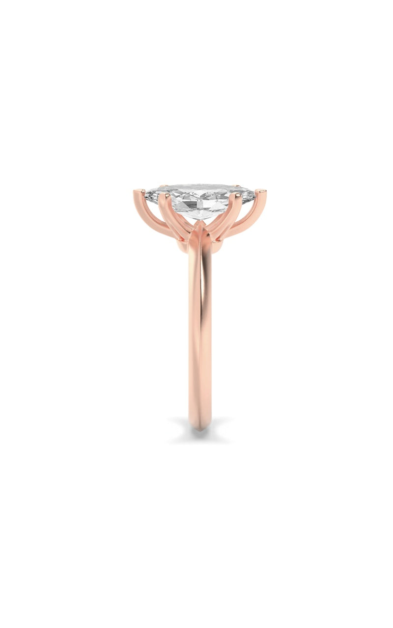 2Cttw Marquise Shaped Lab Grown Diamond (G/VS) Knife Edge Shank Solitaire Engagement Ring in 14K Gold