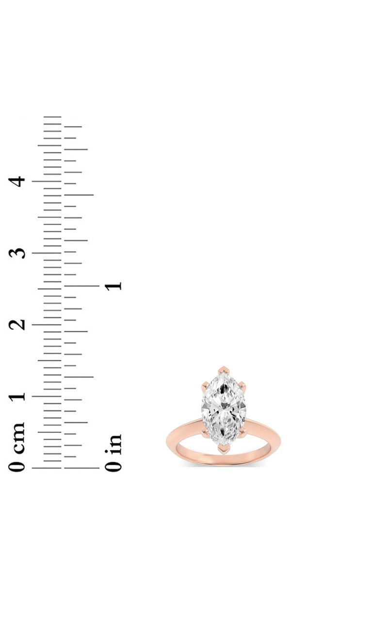 2CTW Marquise Shaped Lab Grown Diamond (G/VS) Knife Edge Shank Solitaire Engagement Ring in 14K Gold