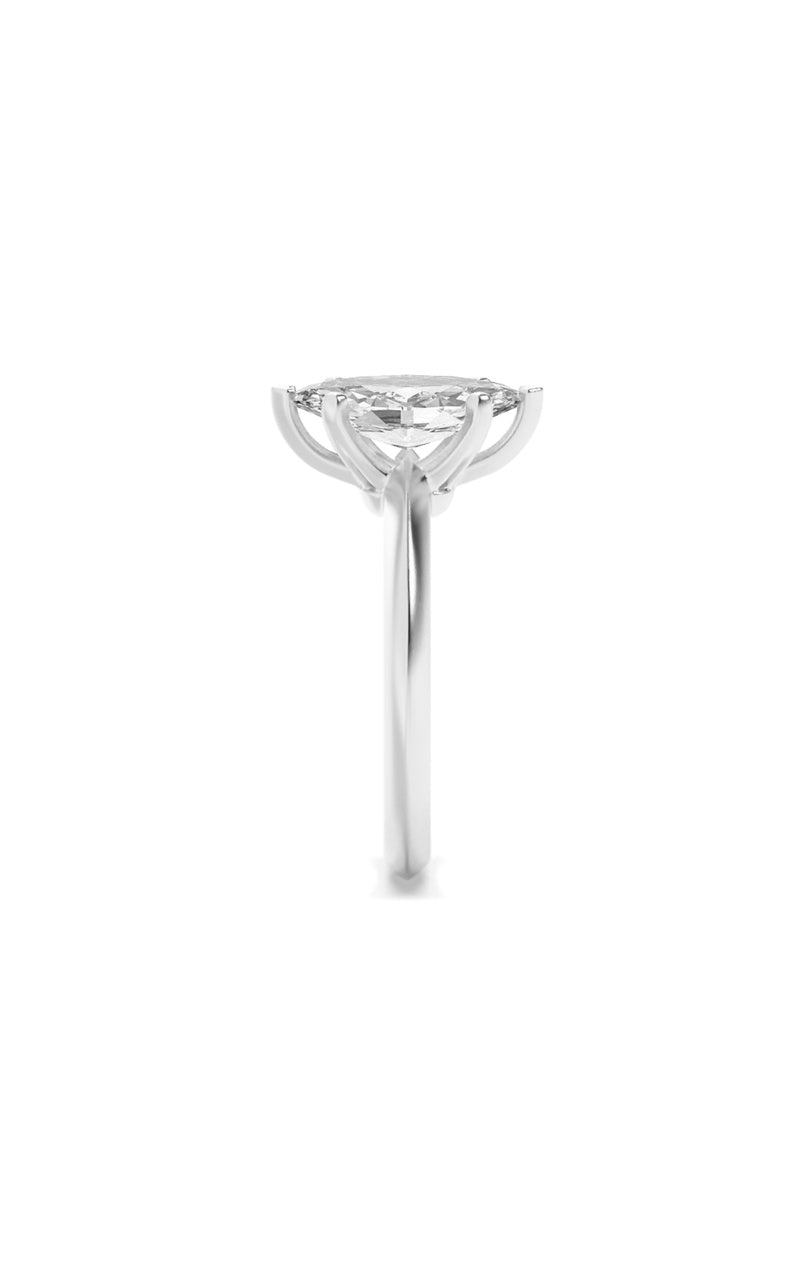 3CTW Marquise Shaped Lab Grown Diamond (F/VS) Knife Edge Shank Solitaire Engagement Ring in 14K Gold