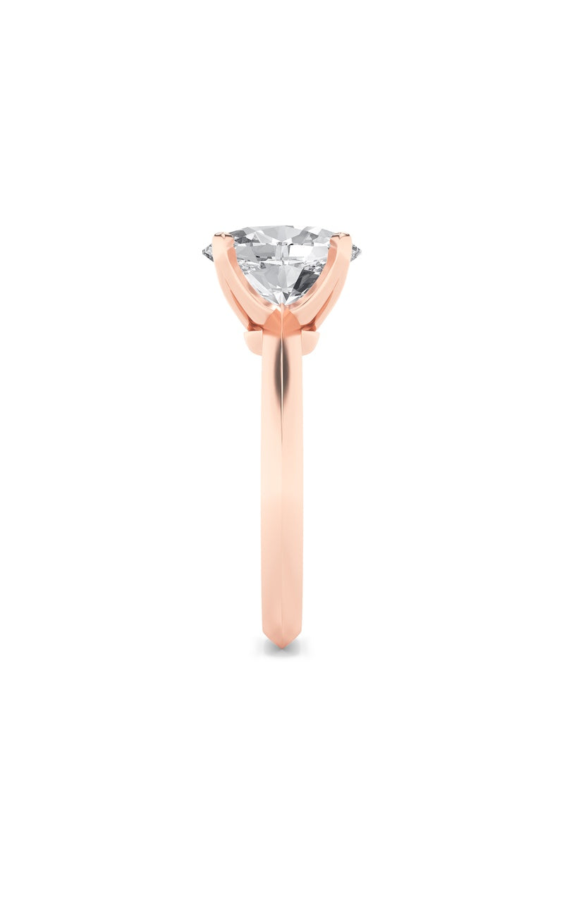 2Cttw Oval Shaped Lab Grown Diamond (F/VS) Knife Edge Shank Solitaire Engagement Ring in 14K Gold