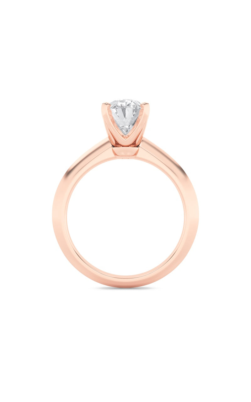 2Cttw Oval Shaped Lab Grown Diamond (F/VS) Knife Edge Shank Solitaire Engagement Ring in 14K Gold