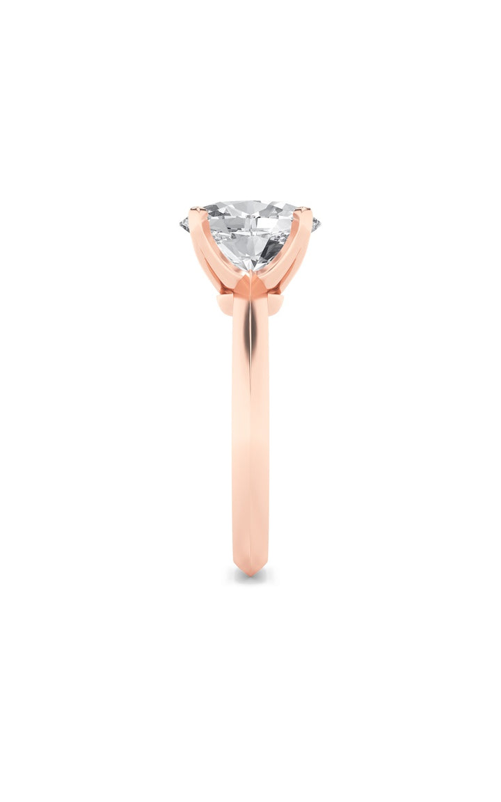2Cttw Oval Shaped Lab Grown Diamond (F/VS) Knife Edge Shank Solitaire Engagement Ring in 14K Gold