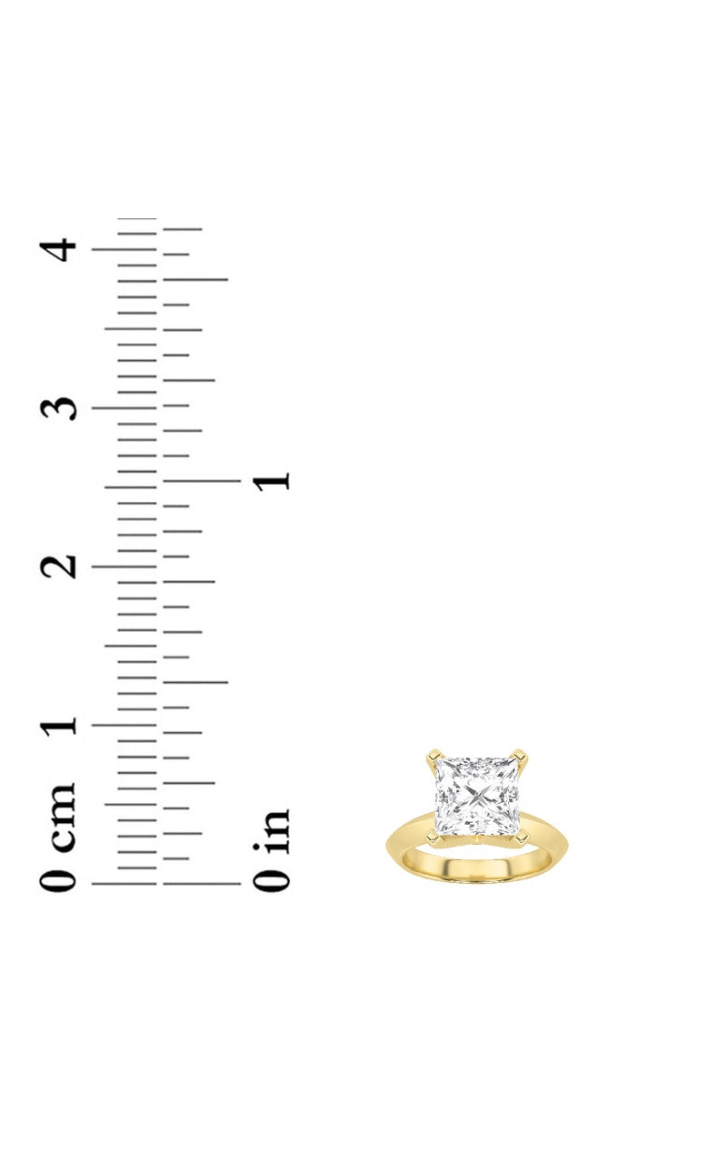 1CTW Princess Shaped Lab Grown Diamond (F/VS) Knife Edge Shank Solitaire Engagement Ring in 14K Gold
