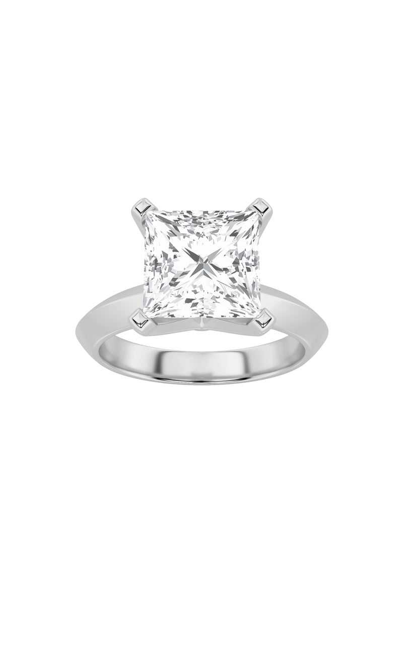 2Cttw Princess Shaped Lab Grown Diamond (F/VS) Knife Edge Shank Solitaire Engagement Ring in 14K Gold