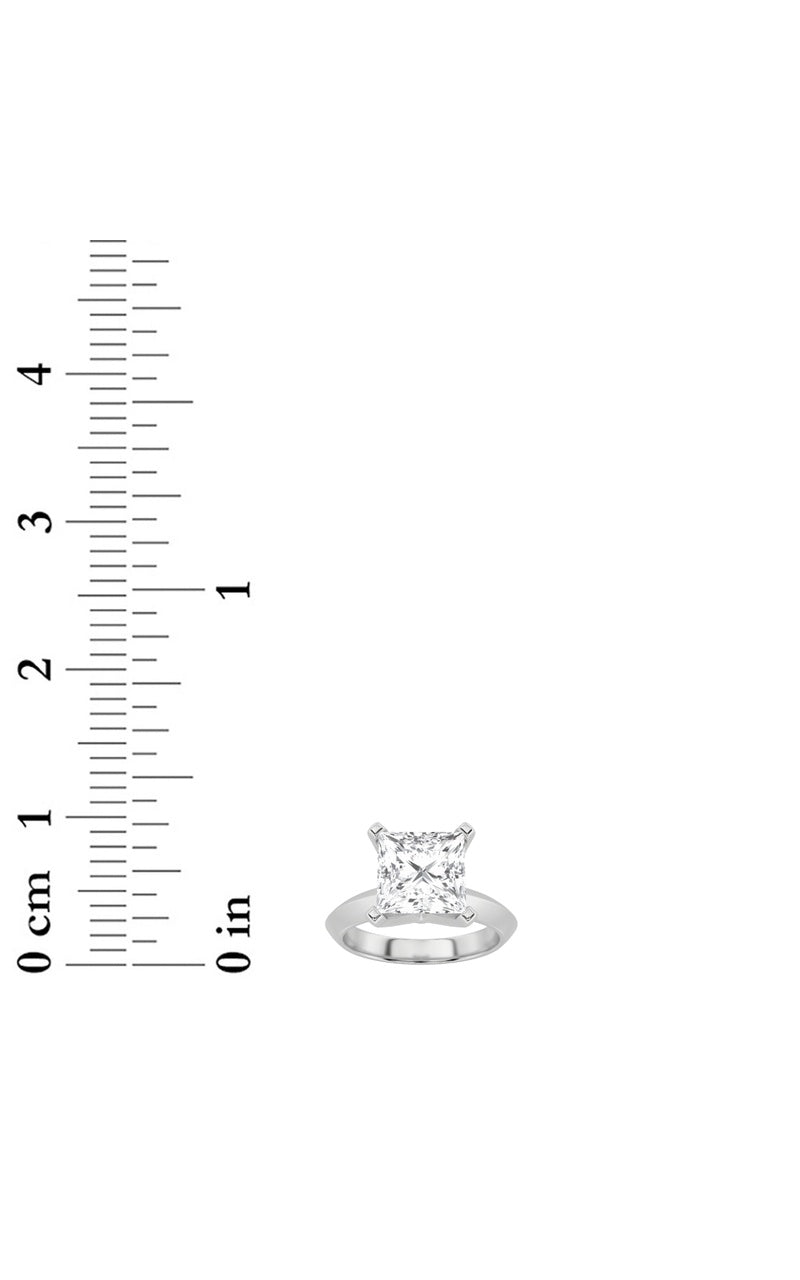 3CTW Princess Shaped Lab Grown Diamond (F/VS) Knife Edge Shank Solitaire Engagement Ring in 14K Gold