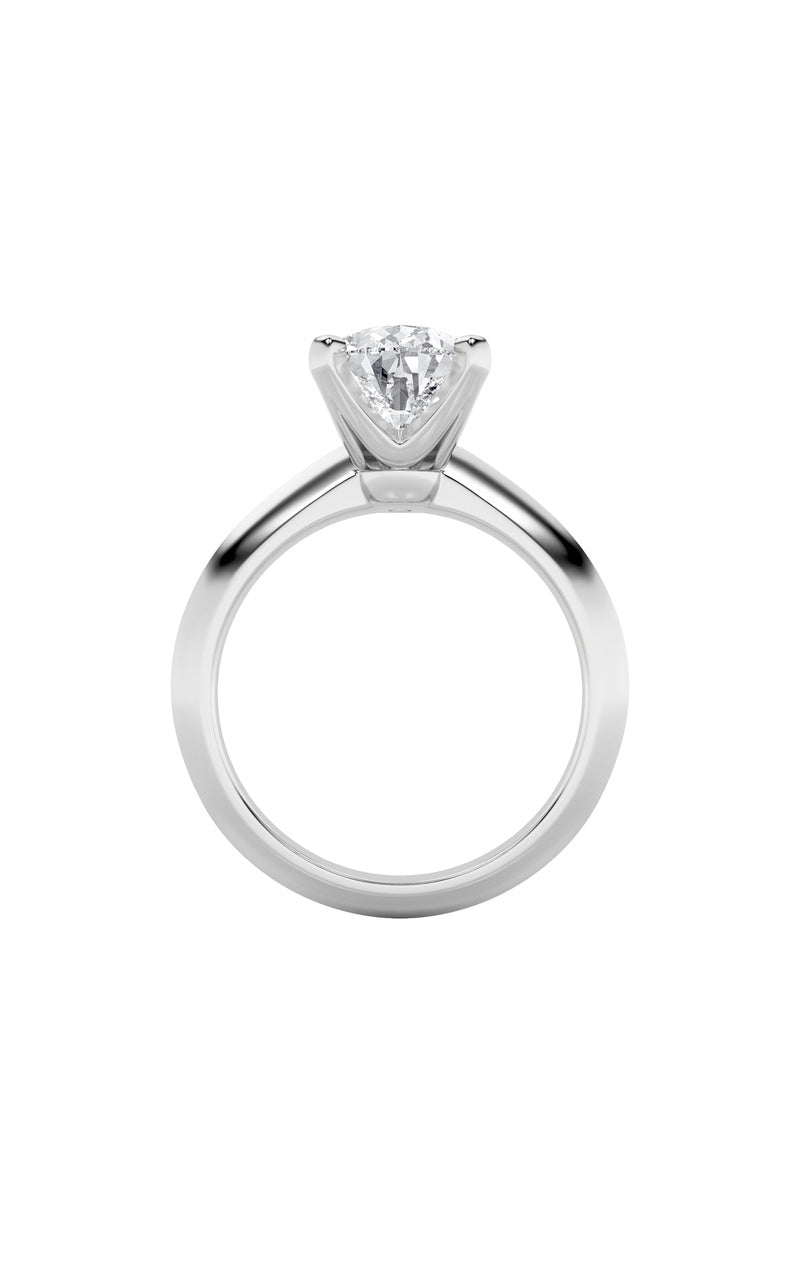 1CTW Pear Shaped Lab Grown Diamond (F/VS) Knife Edge Shank Solitaire Engagement Ring in 14K Gold