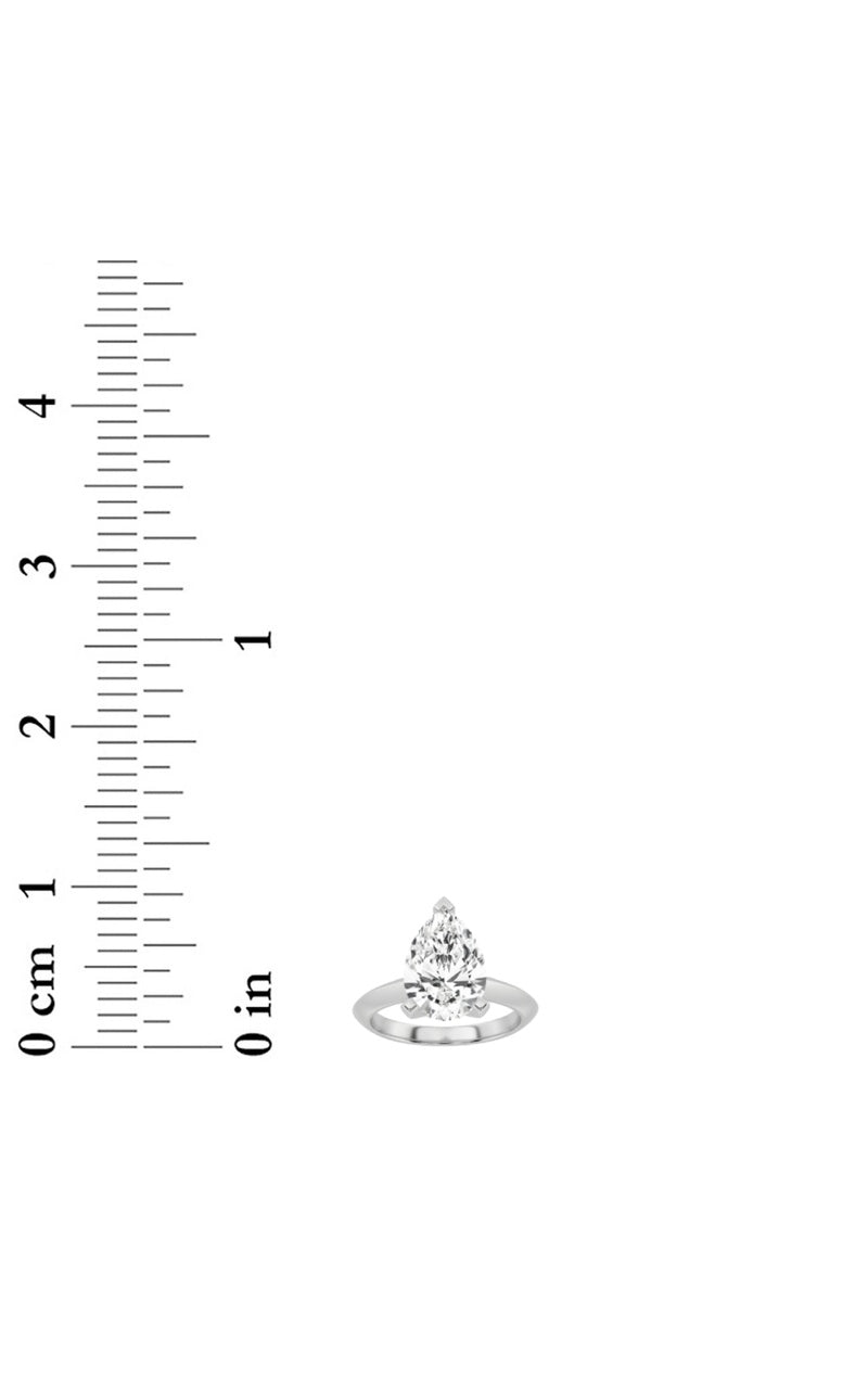 1CTW Pear Shaped Lab Grown Diamond (F/VS) Knife Edge Shank Solitaire Engagement Ring in 14K Gold