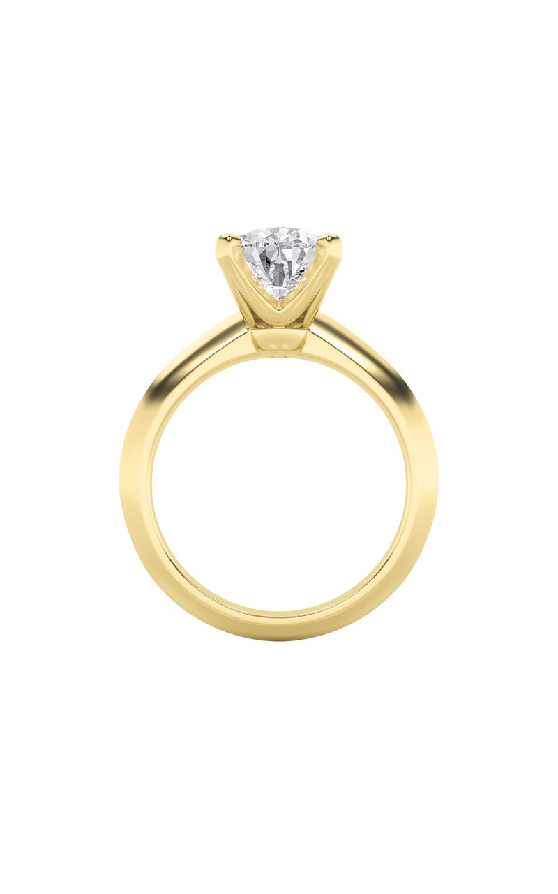 2CTW Pear Shaped Lab Grown Diamond (F/VS) Knife Edge Shank Solitaire Engagement Ring in 14K Gold