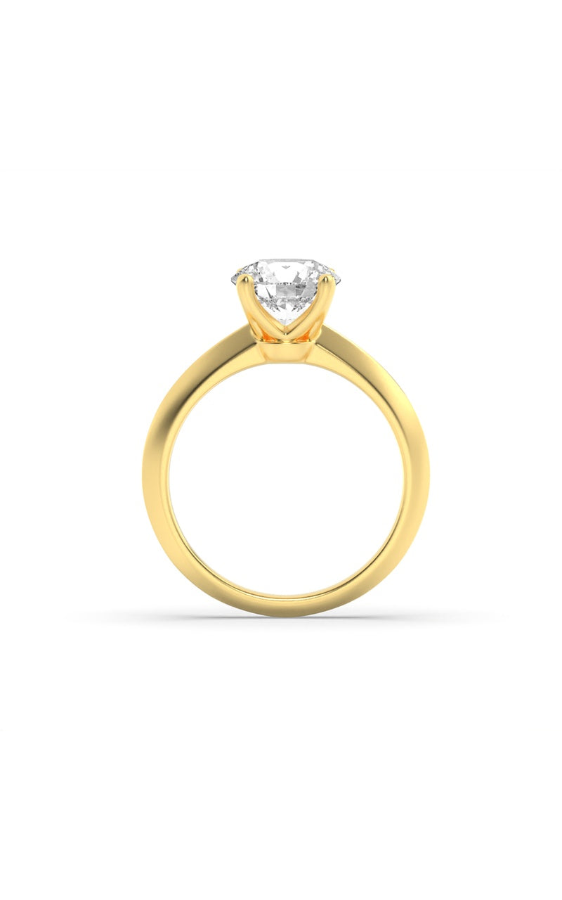1.5CTW Round Shaped Lab Grown Diamond (F/VS) Knife Edge Shank Solitaire Engagement Ring in 14K Gold