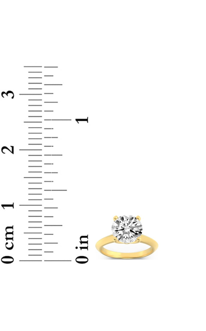 1.5CTW Round Shaped Lab Grown Diamond (F/VS) Knife Edge Shank Solitaire Engagement Ring in 14K Gold
