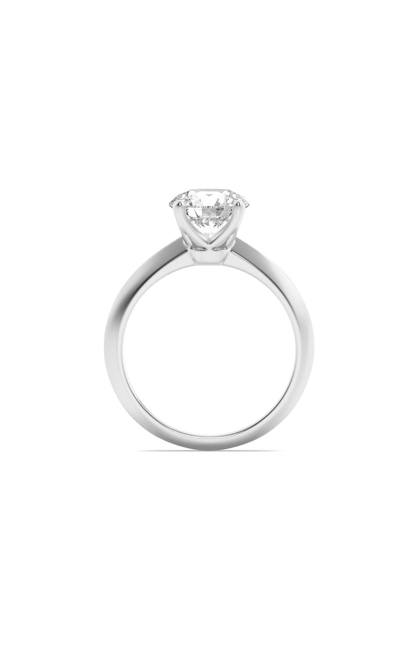 2CTW Round Shaped Lab Grown Diamond (F/VS) Knife Edge Shank Solitaire Engagement Ring in 14K Gold