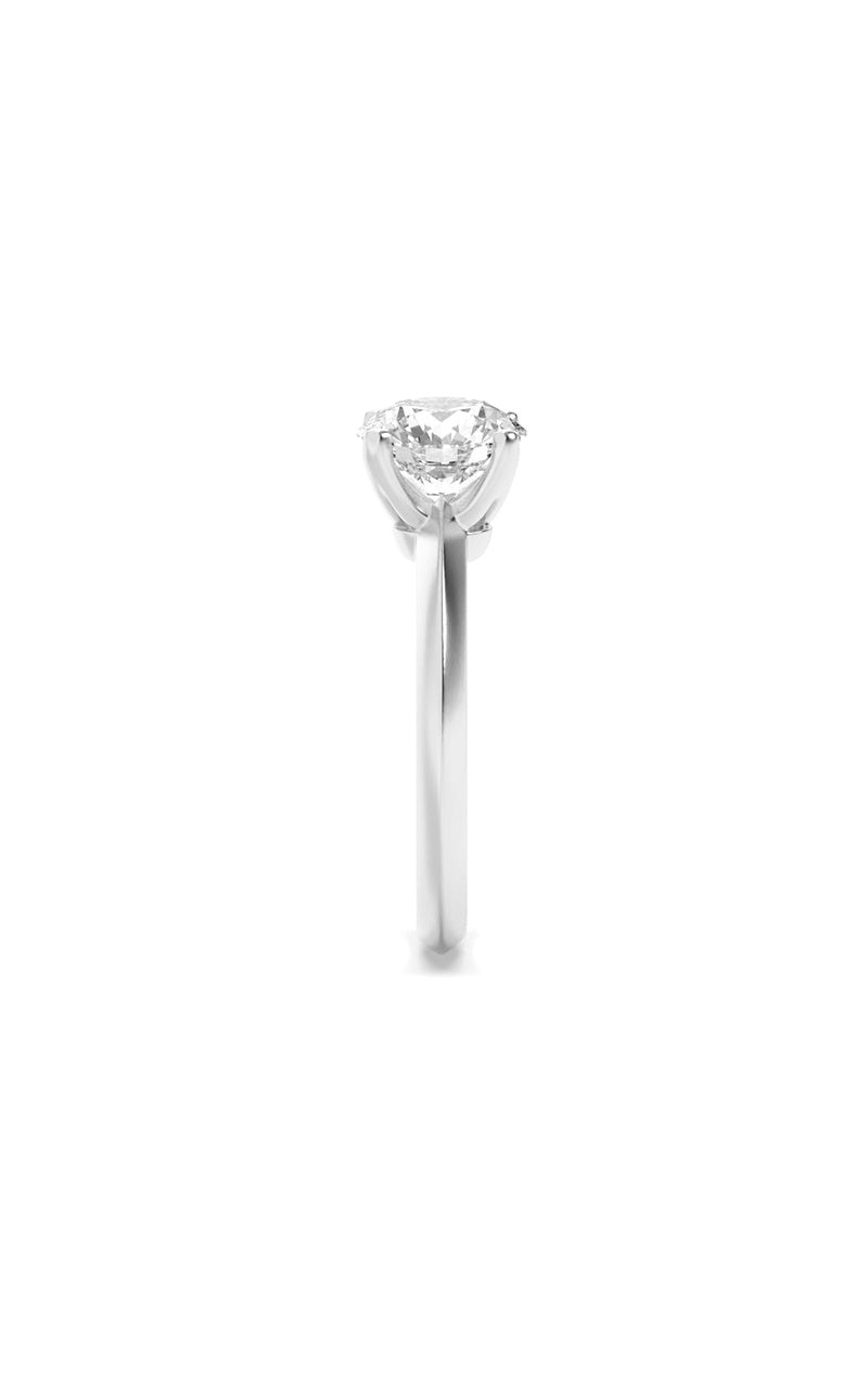 3CTW Round Shaped Lab Grown Diamond (F/VS) Knife Edge Shank Solitaire Engagement Ring in 14K Gold