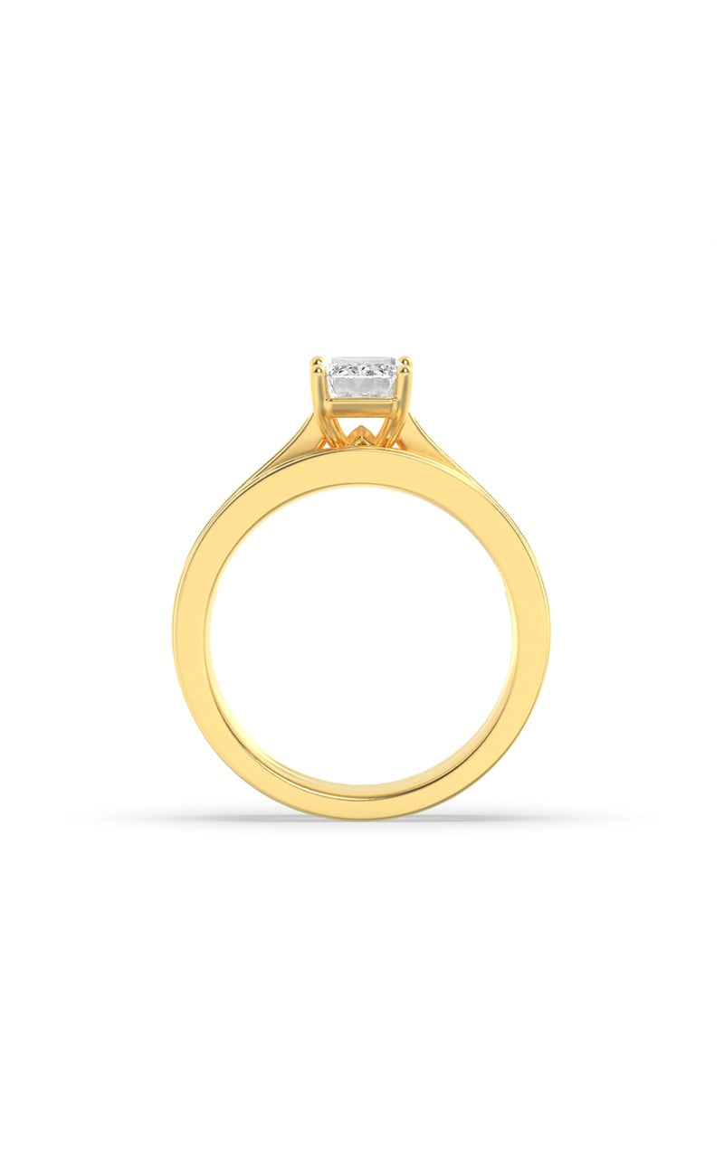 2Cttw Emerald Shaped Lab Grown Diamond (F/VS) Channel Set Bridal Engagement Ring in 14K Gold