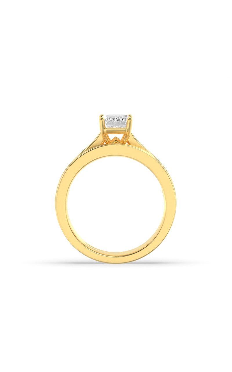 2CTW Radiant Shaped Lab Grown Diamond (G/VS) Channel Set Bridal Engagement Ring in 10K Gold, 10K Yellow Gold