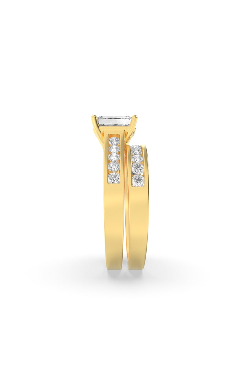 2CTW Radiant Shaped Lab Grown Diamond (G/VS) Channel Set Bridal Engagement Ring in 10K Gold