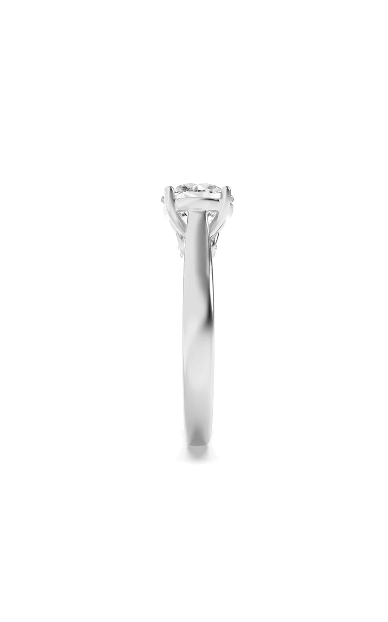 2CTW Round Shaped Lab Grown Diamond (F/VS) Accented Bridge Shank Engagement Ring in 14K Gold