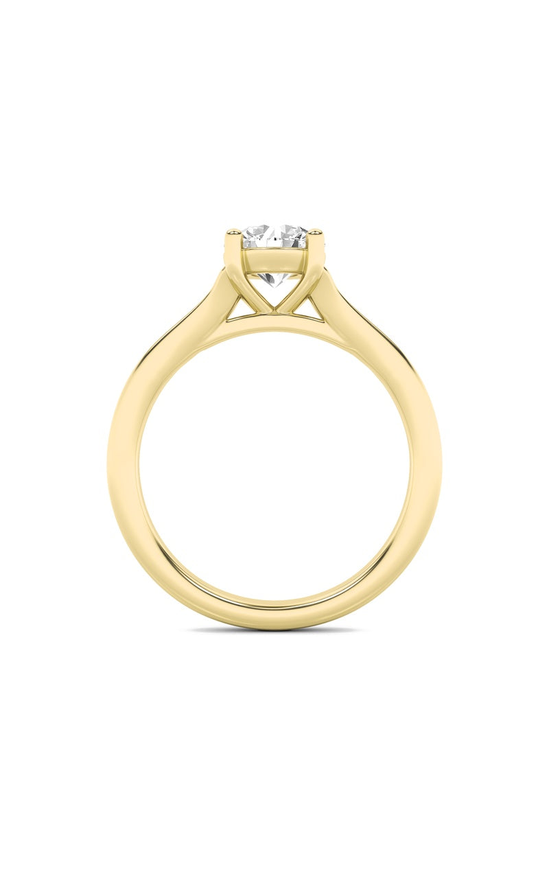 2CTW Round Shaped Lab Grown Diamond (F/VS) Split Shank Solitaire Engagement Ring in 14K Gold