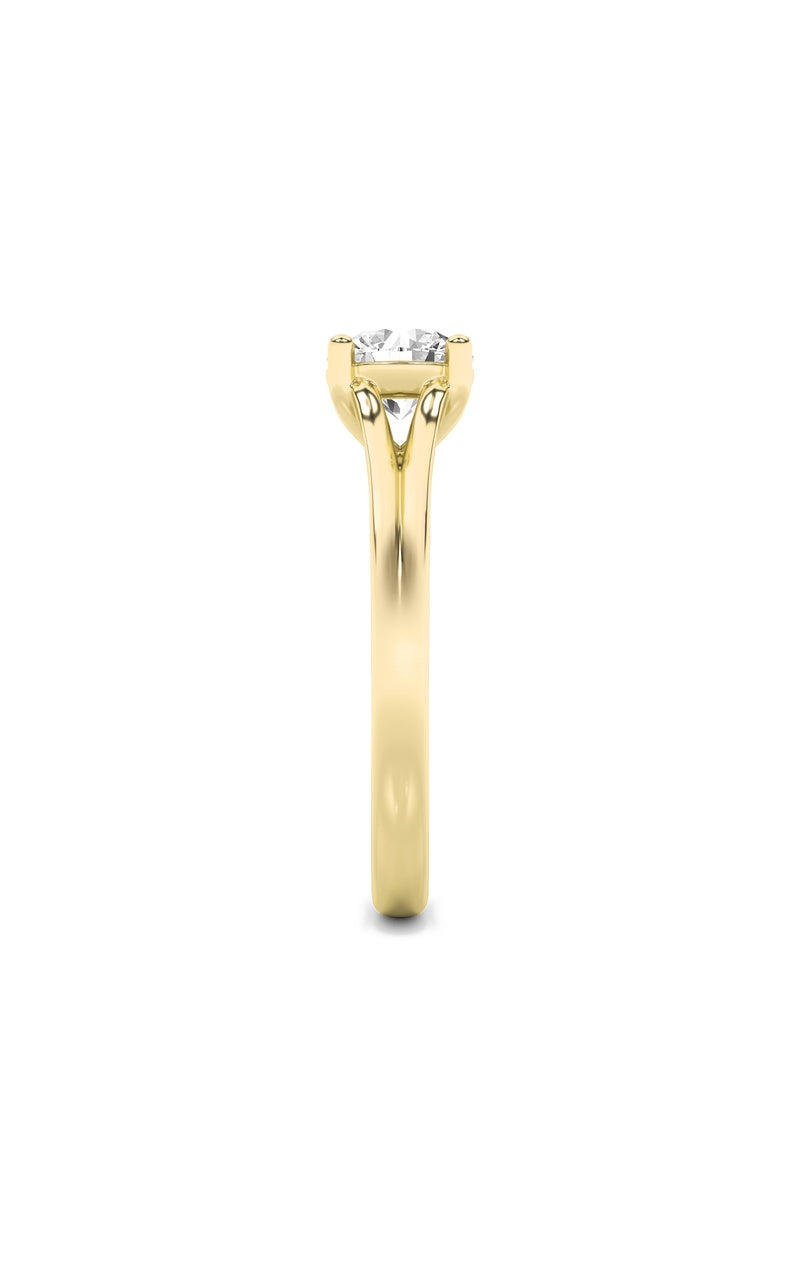 2CTW Round Shaped Lab Grown Diamond (F/VS) Split Shank Solitaire Engagement Ring in 14K Gold