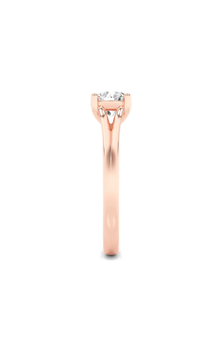 2Cttw Round Shaped Lab Grown Diamond (F/VS) SplitShank Solitaire Engagement Ring in 14K Gold