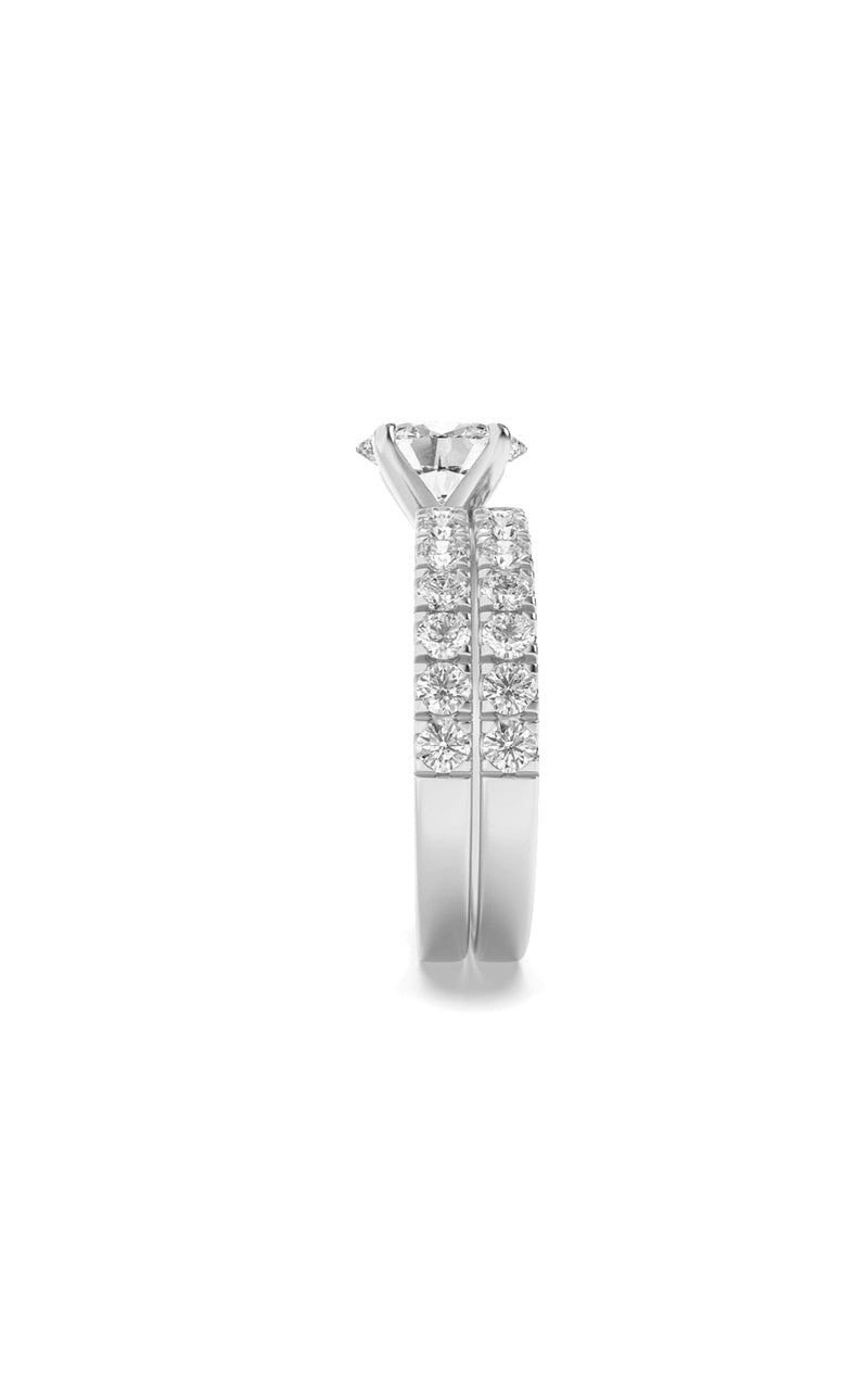 2Cttw Oval Shaped Lab Grown Diamond (F/VS) ClassicAccented  Set With Band and Engagement Ring in 14K Gold