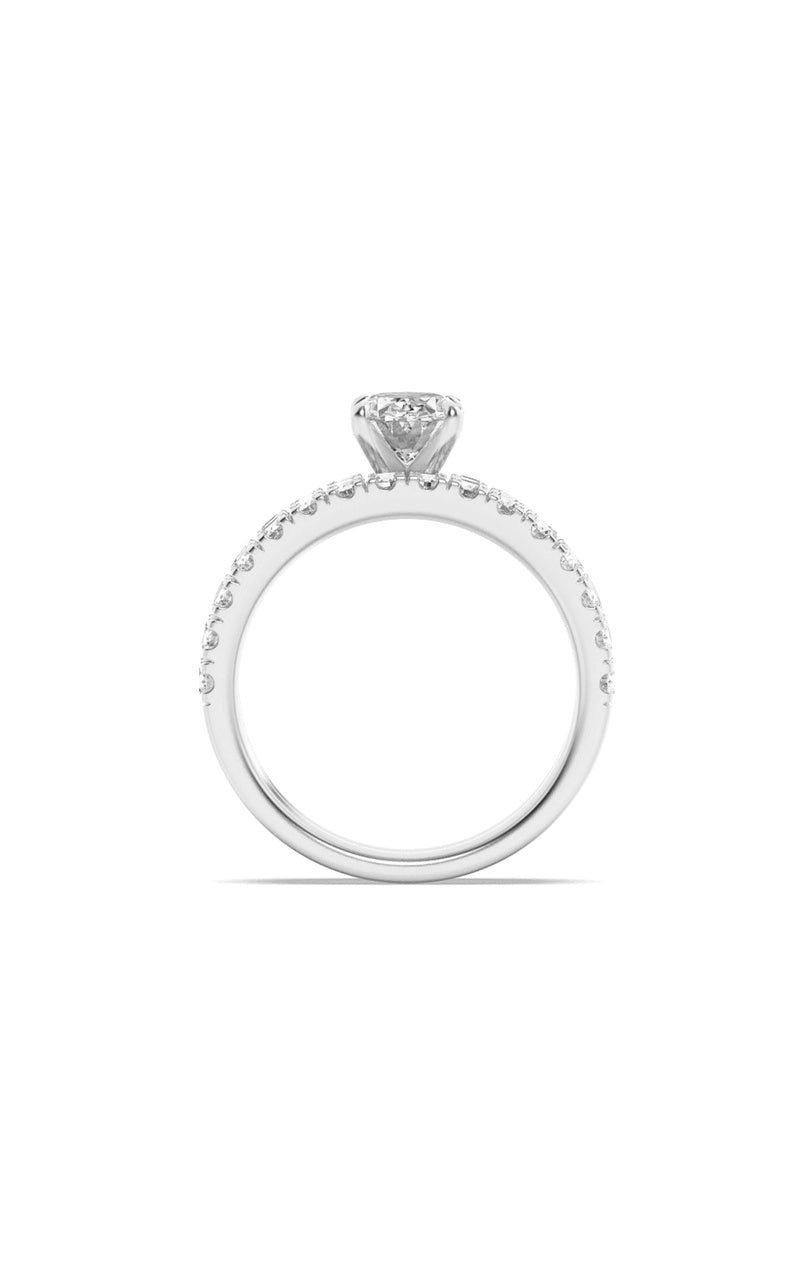 2Cttw Oval Shaped Lab Grown Diamond (F/VS) Classic Accented  Set With Band and Engagement Ring in 14K Gold