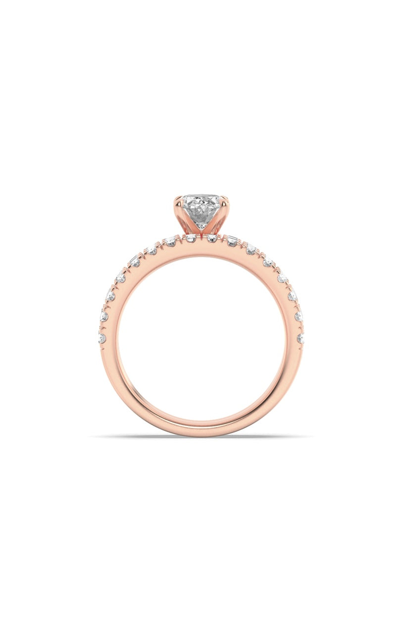 2Cttw Oval Shaped Lab Grown Diamond (F/VS) Classic Accented  Set With Band and Engagement Ring in 14K Gold