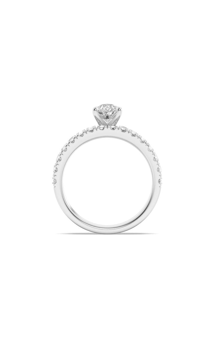 2Cttw Pear Shaped Lab Grown Diamond (F/VS) ClassicAccented  Set With Band and Engagement Ring in 14K Gold