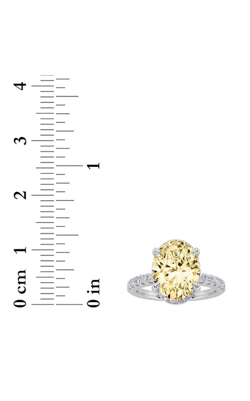 2CTW Oval Shaped Lab Grown Diamond (F/VS) Halo Accented Engagement Ring in 14K Gold, 14K White Gold