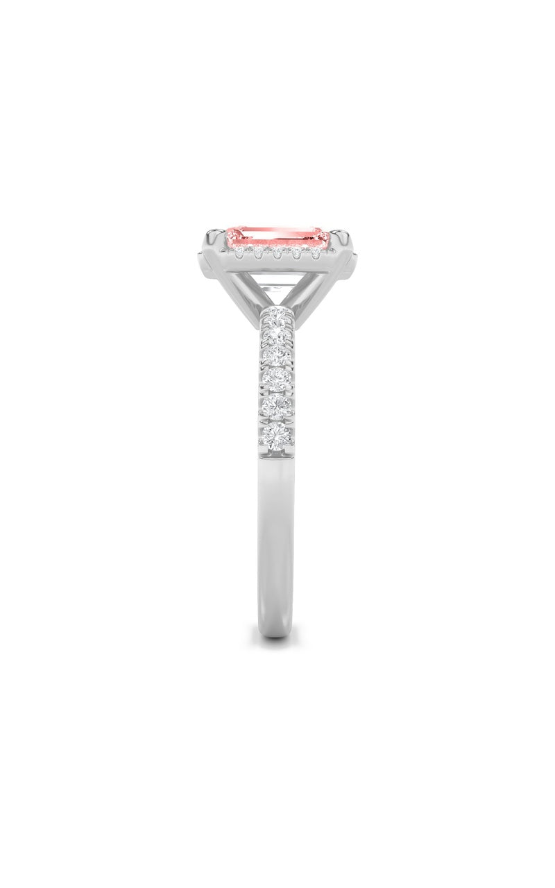 2Cttw Radiant Shaped Lab Grown Diamond (F/VS) HaloAccented Engagement Ring in 14K Gold