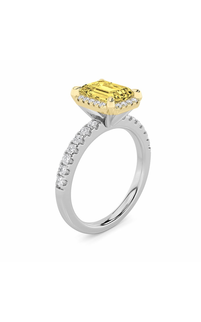 2Cttw Radiant Shaped Lab Grown Diamond (F/VS) HaloAccented Engagement Ring in 14K Gold