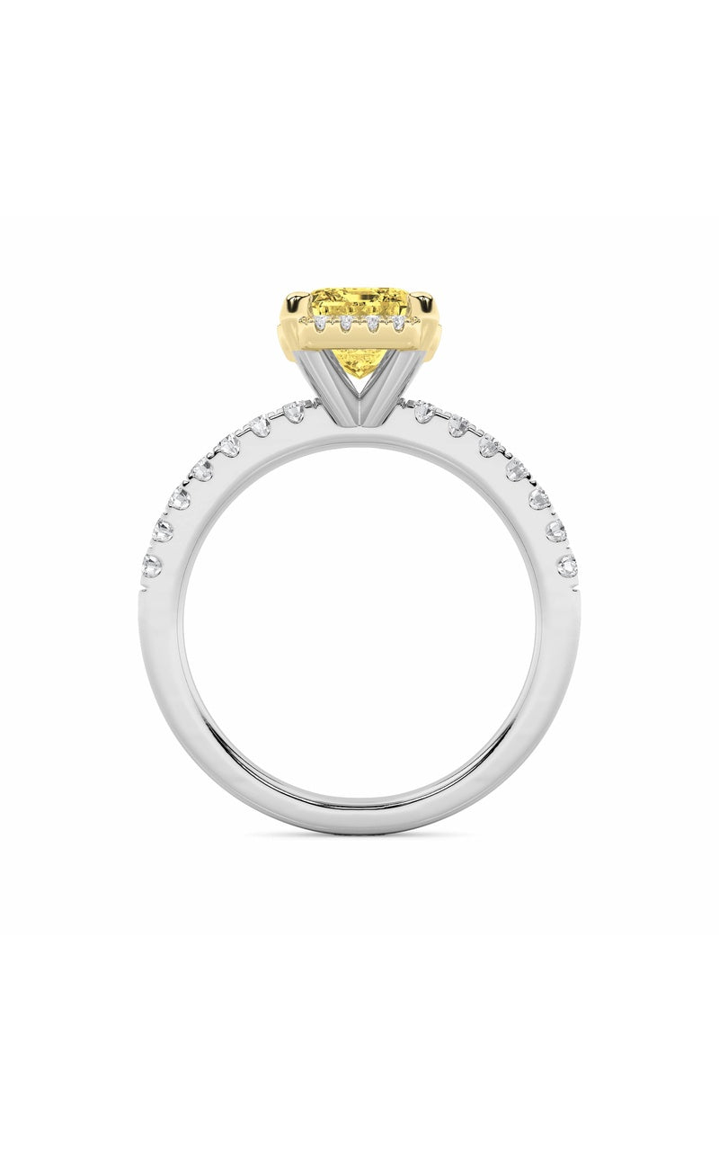 2Cttw Radiant Shaped Lab Grown Diamond (F/VS) HaloAccented Engagement Ring in 14K Gold