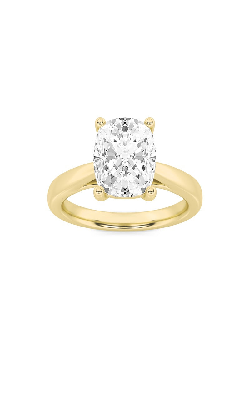 2CTW Elongated Cushion Shaped Lab Grown Diamond (G/VS) Classic Shank Solitaire Engagement Ring in 14K Gold