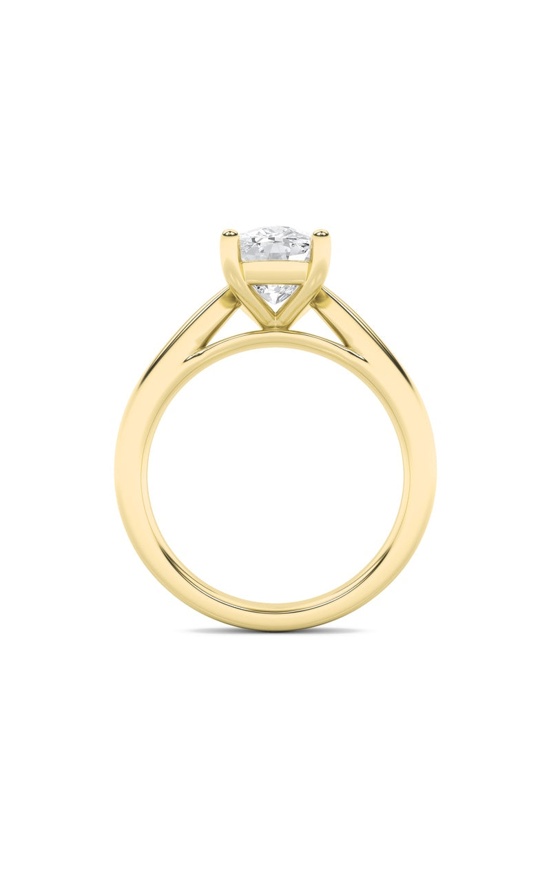 2CTW Elongated Cushion Shaped Lab Grown Diamond (G/VS) Classic Shank Solitaire Engagement Ring in 14K Gold