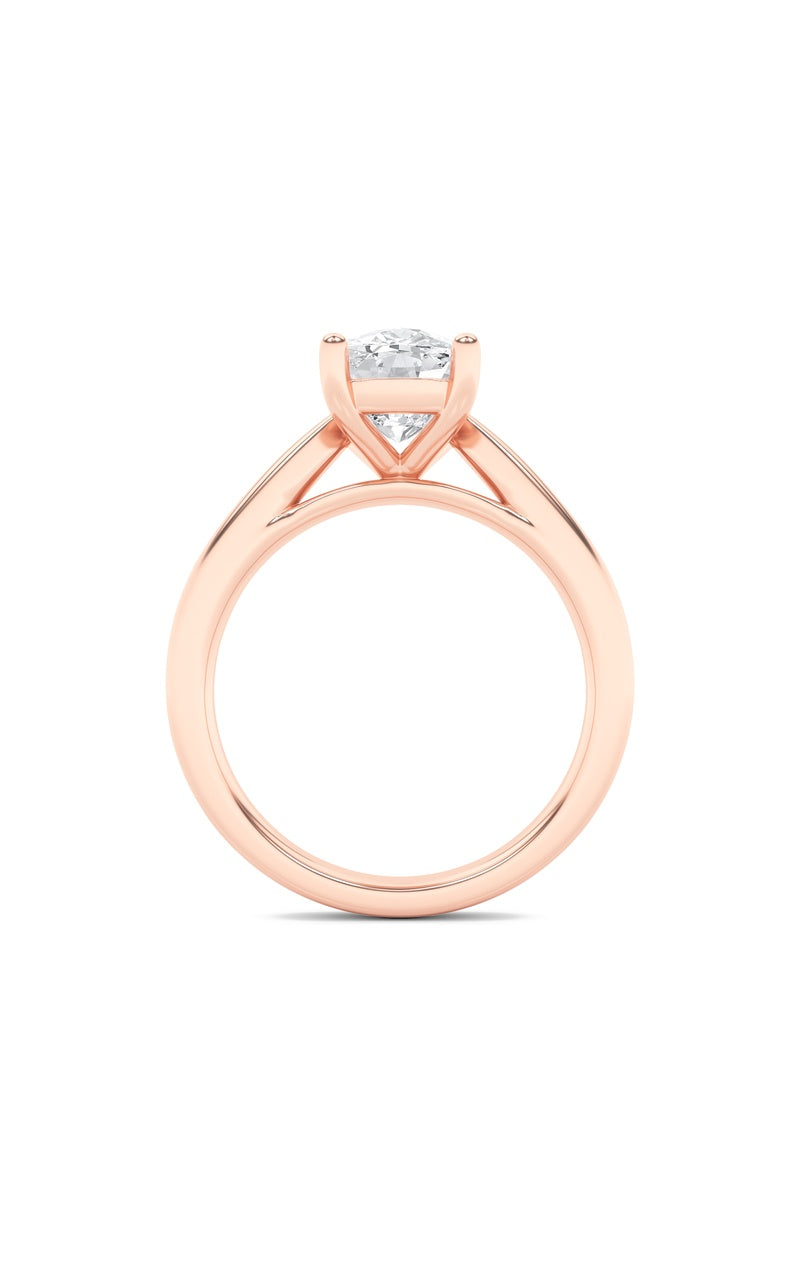 2CTW Elongated Cushion Shaped Lab Grown Diamond (G/VS) Classic Shank Solitaire Engagement Ring in 14K Gold