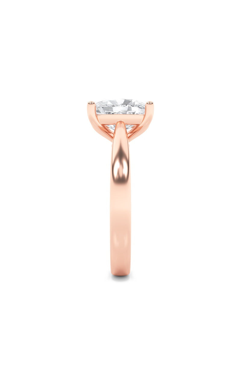 2CTW Elongated Cushion Shaped Lab Grown Diamond (G/VS) Classic Shank Solitaire Engagement Ring in 14K Gold