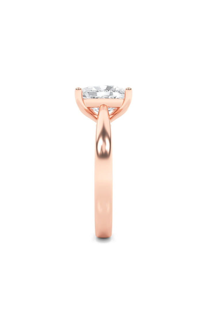 2CTW Elongated Cushion Shaped Lab Grown Diamond (G/VS) Classic Shank Solitaire Engagement Ring in 14K Gold