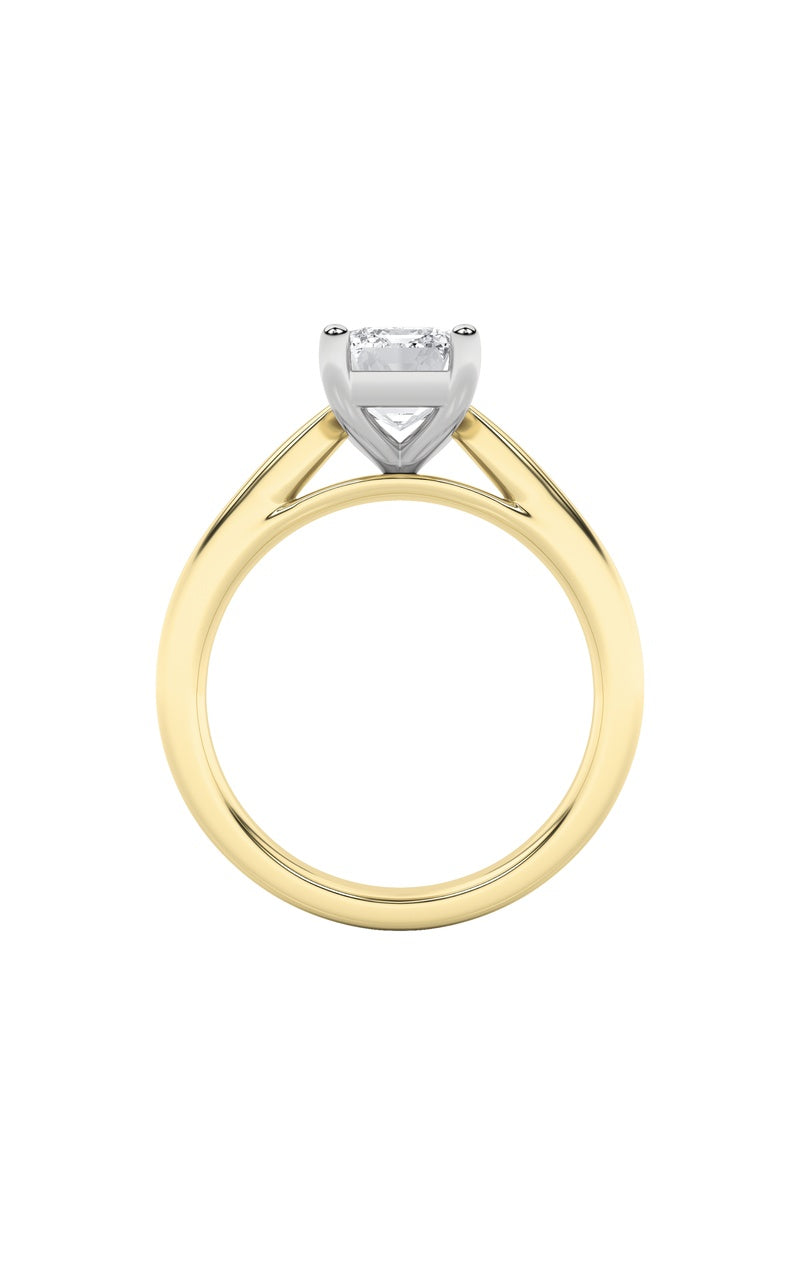 2Cttw Emerald Shaped Lab Grown Diamond (F/VS) Classic Shank Solitaire Engagement Ring in 14K Gold