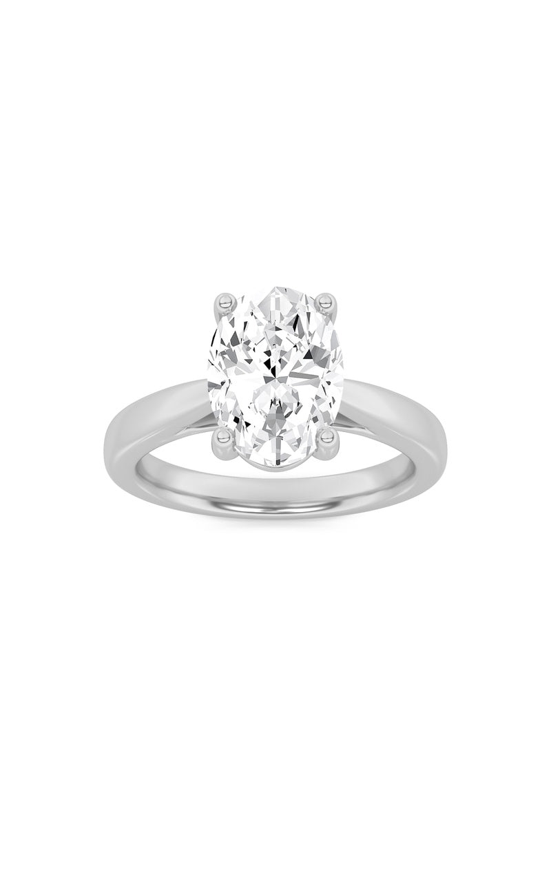 2Cttw Oval Shaped Lab Grown Diamond (F/VS) ClassicShank Solitaire Engagement Ring in 14K Gold
