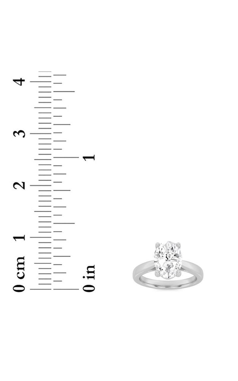 2CTW Oval Shaped Lab Grown Diamond (F/VS) Classic Shank Solitaire Engagement Ring in 14K Gold