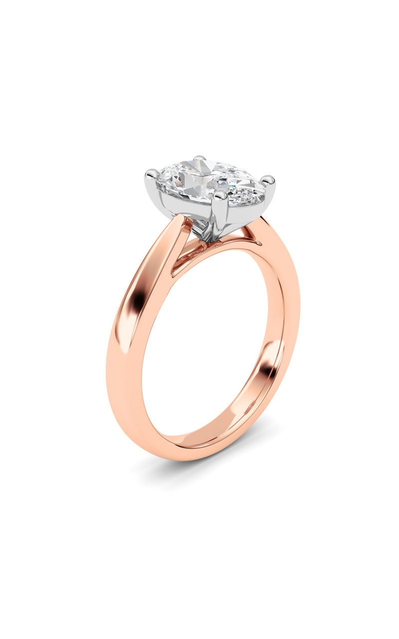 2Cttw Oval Shaped Lab Grown Diamond (F/VS) ClassicShank Solitaire Engagement Ring in 14K Gold