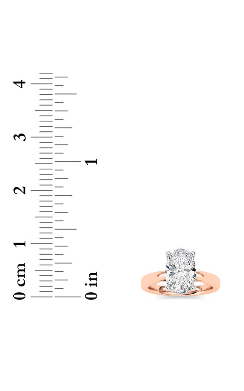 2Cttw Oval Shaped Lab Grown Diamond (F/VS) ClassicShank Solitaire Engagement Ring in 14K Gold