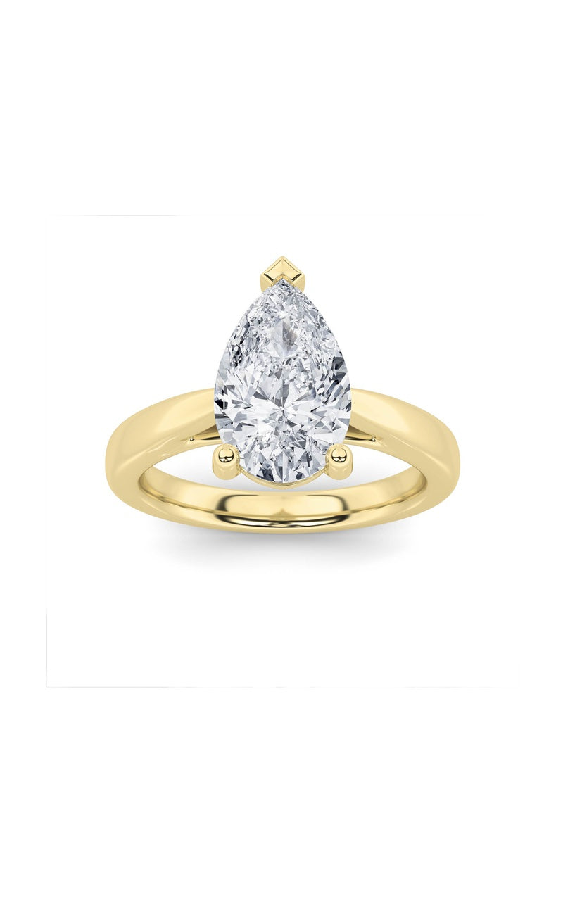 2Cttw Pear Shaped Lab Grown Diamond (F/VS) ClassicShank Solitaire Engagement Ring in 14K Gold