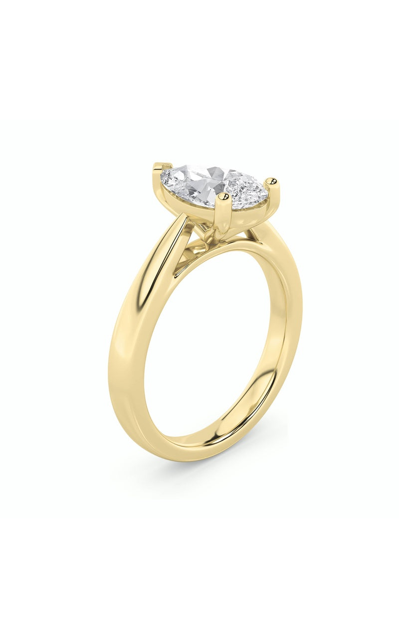 2Cttw Pear Shaped Lab Grown Diamond (F/VS) ClassicShank Solitaire Engagement Ring in 14K Gold