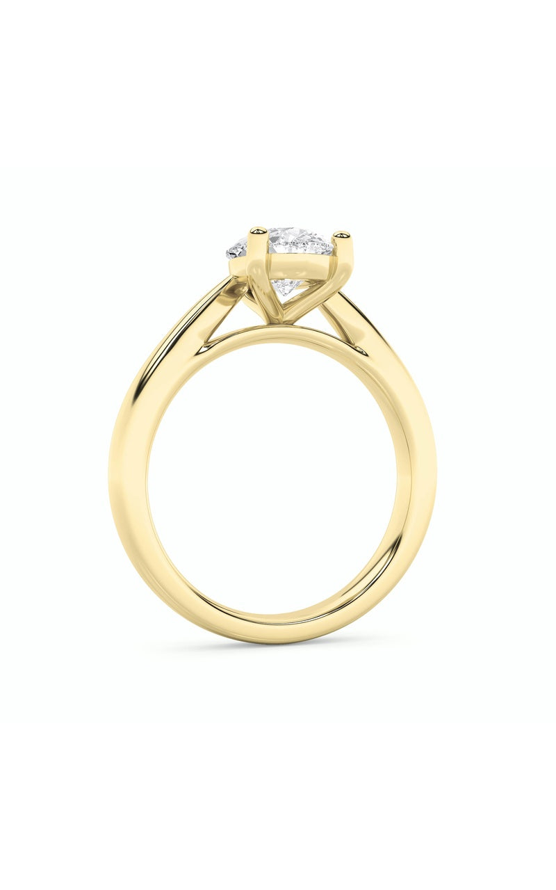 2CTW Pear Shaped Lab Grown Diamond (F/VS) Classic Shank Solitaire Engagement Ring in 14K Gold