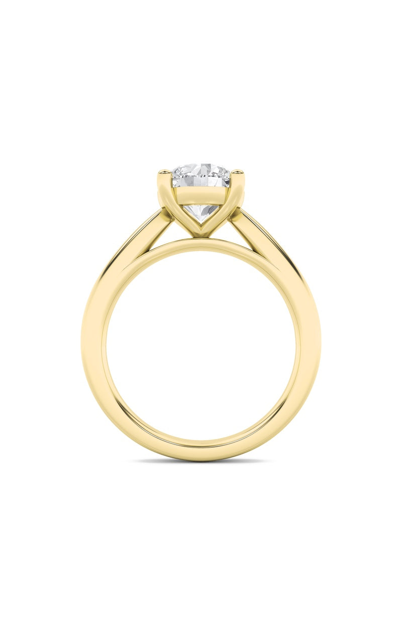 1CTW Round Shaped Lab Grown Diamond (F/VS) Classic Shank Solitaire Engagement Ring in 14K Gold