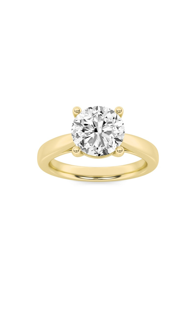 1.5CTW Round Shaped Lab Grown Diamond (F/VS) Classic Shank Solitaire Engagement Ring in 14K Gold